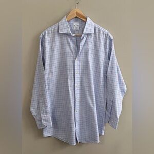 Brooks Brothers Stretch Regent 1818 Regular-Fit Shirt blue and orange 16 2/3